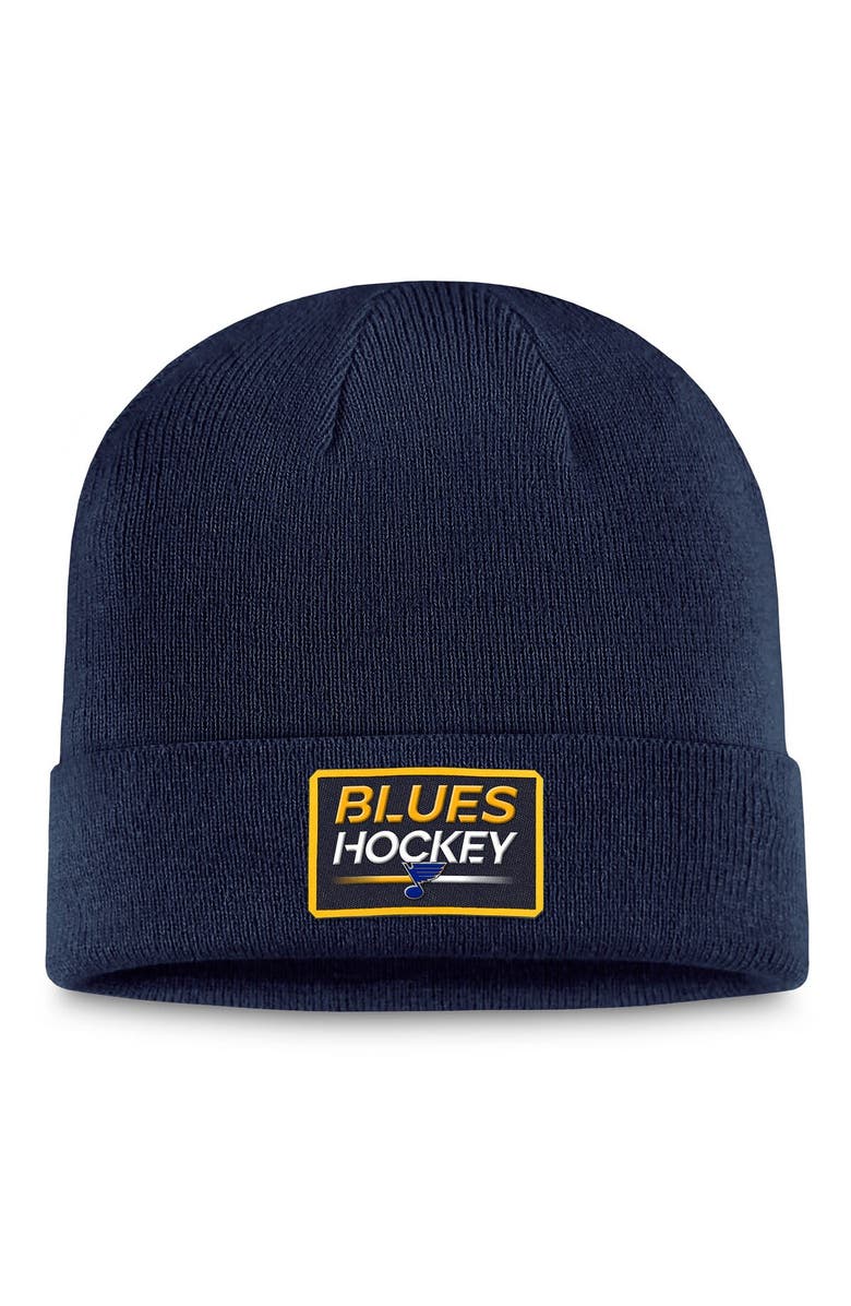 FANATICS Men's Fanatics Branded Navy St. Louis Blues Authentic Pro Cuffed Knit Hat, Main, color, Navy