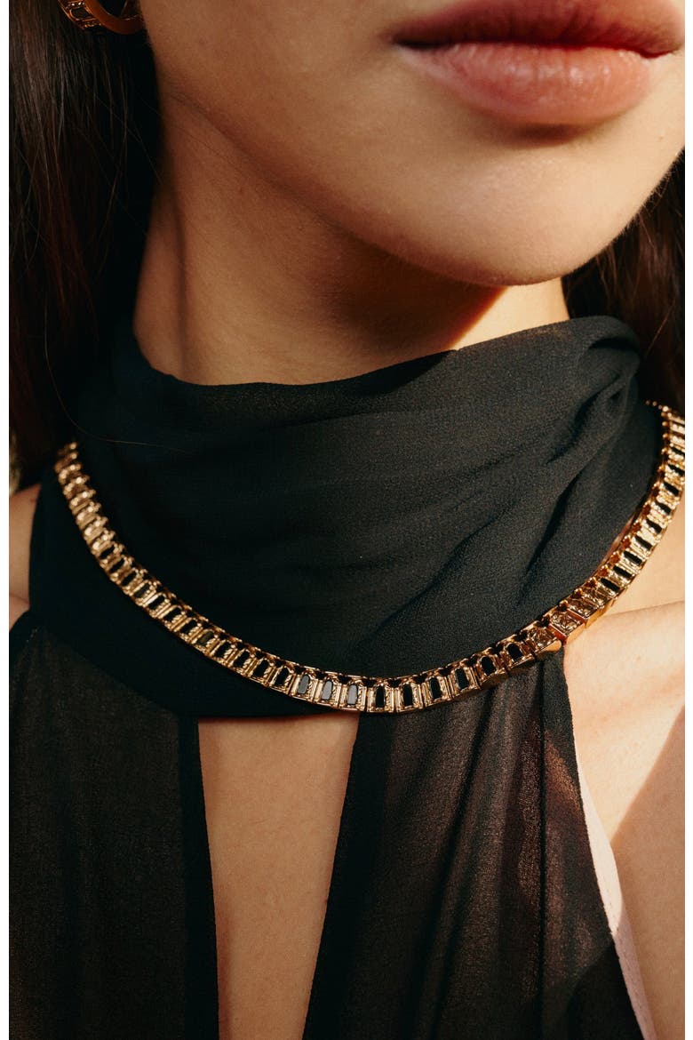 Crown of Rome Necklace, Alternate, color, Gold & Black