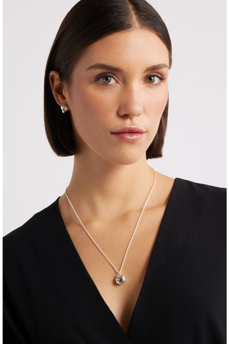Demi Fine Sculpted Pendant Necklace, Alternate, color, STERLING SILVER PLATED