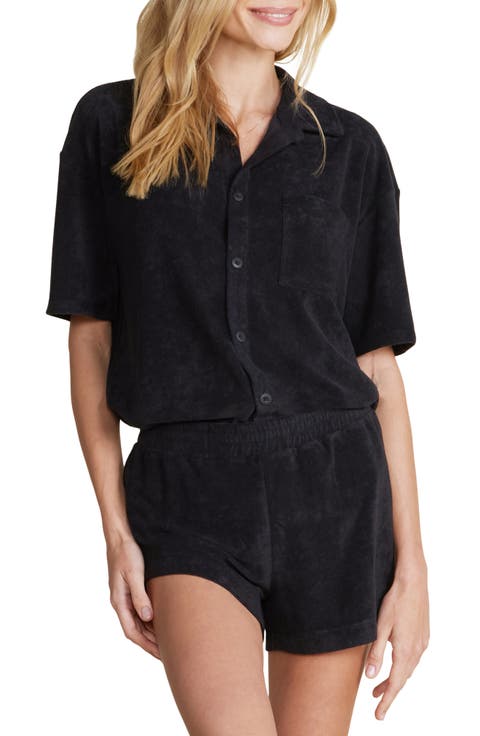 Cozy Terry® Short Sleeve Button-Up Shirt