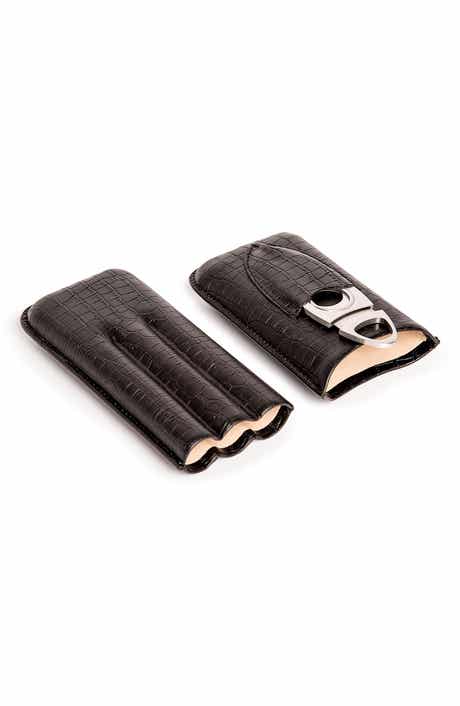 Croc Embossed Cigar Holder with Cutter