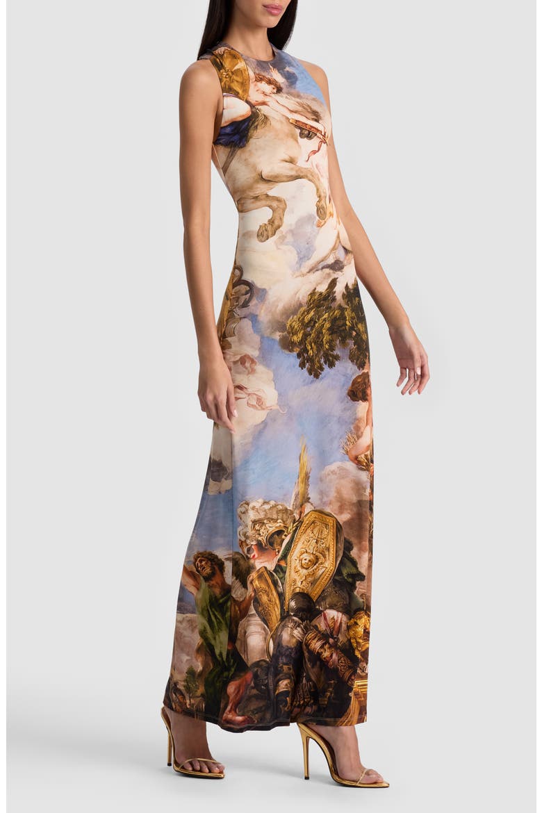 Delora Open Back Maxi Dress, Alternate, color, RENAISSANCE FAIR