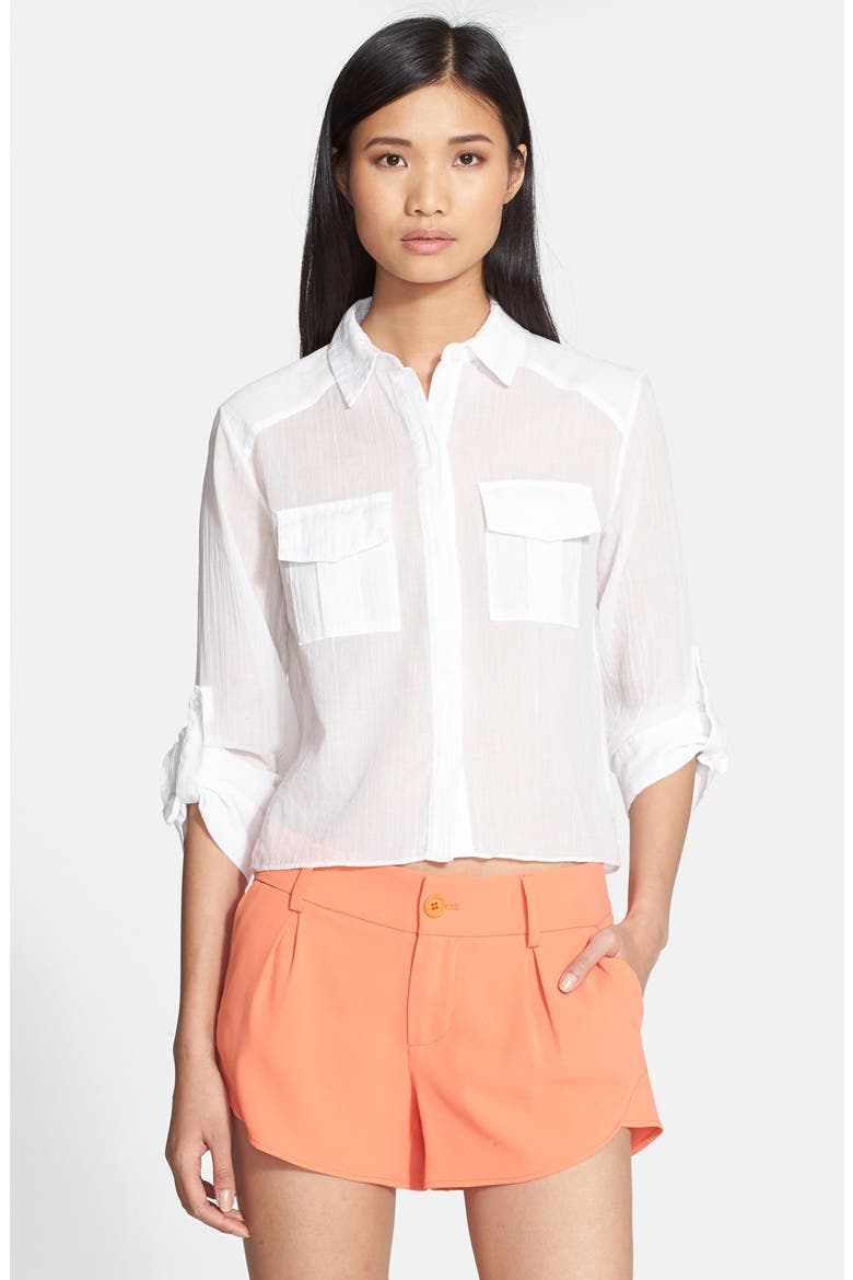 'Maire' Cotton Shirt, Main, color, WHITE