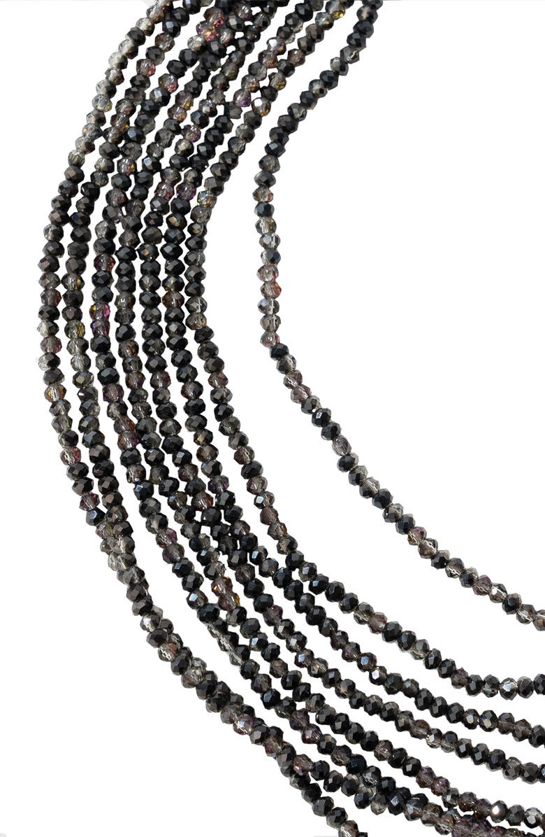 SAACHI Multi Strand Short Crystal Necklace, Alternate, color, Gunmetal