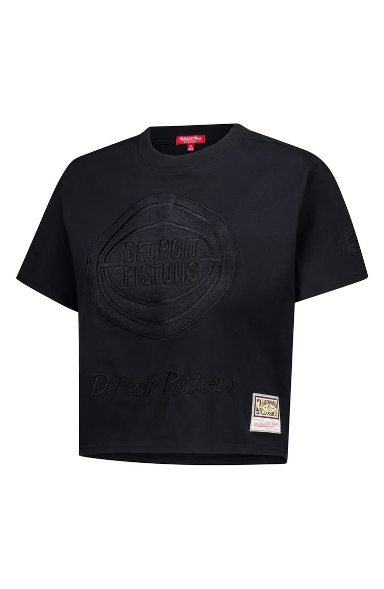 Mitchell & Ness Women's Mitchell & Ness  Black Detroit Pistons Phantom Cropped T-Shirt, Alternate, color, Black