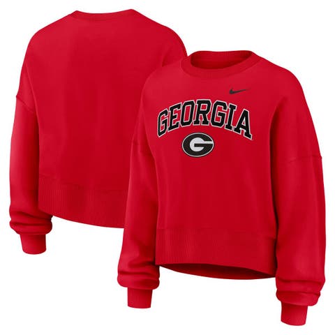 Women's Nike Red Georgia Bulldogs Oversized Phoenix Arch Pullover Sweatshirt