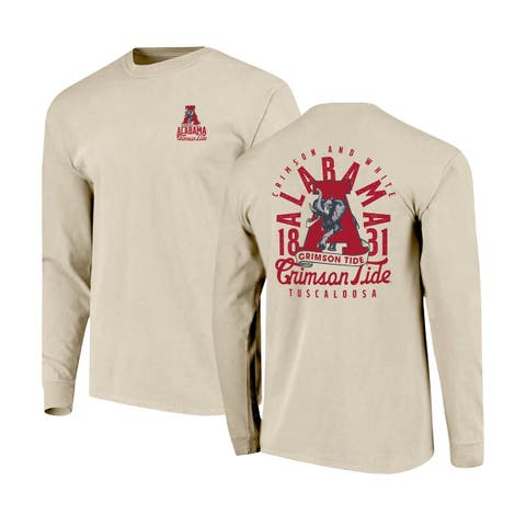 Men's Natural Alabama Crimson Tide Comfort Colors Mascot Overlay Long Sleeve T-Shirt
