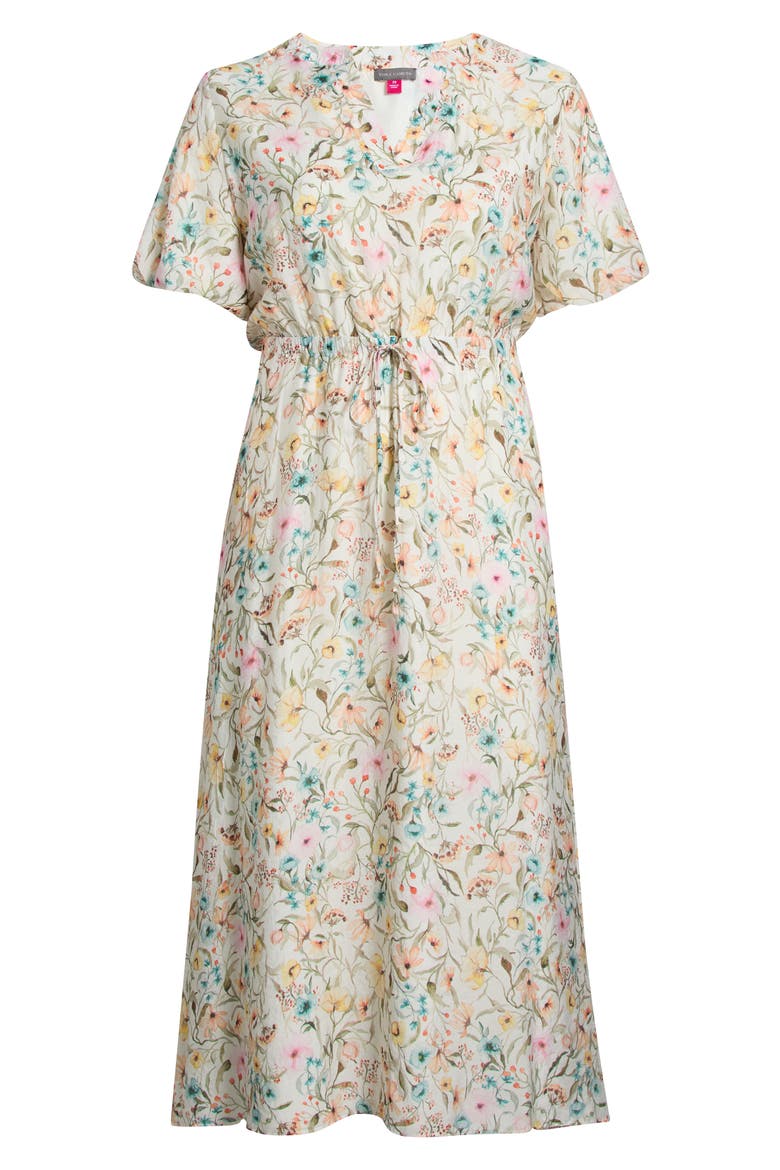 Print Puff Sleeve Maxi Dress, Alternate, color, ANTIQUE WHITE