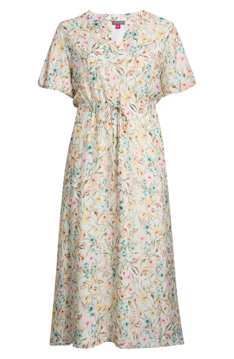 Vince Camuto Print Puff Sleeve Maxi Dress, Main, color, Antique White