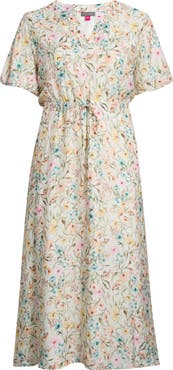 Vince Camuto Print Puff Sleeve Maxi Dress