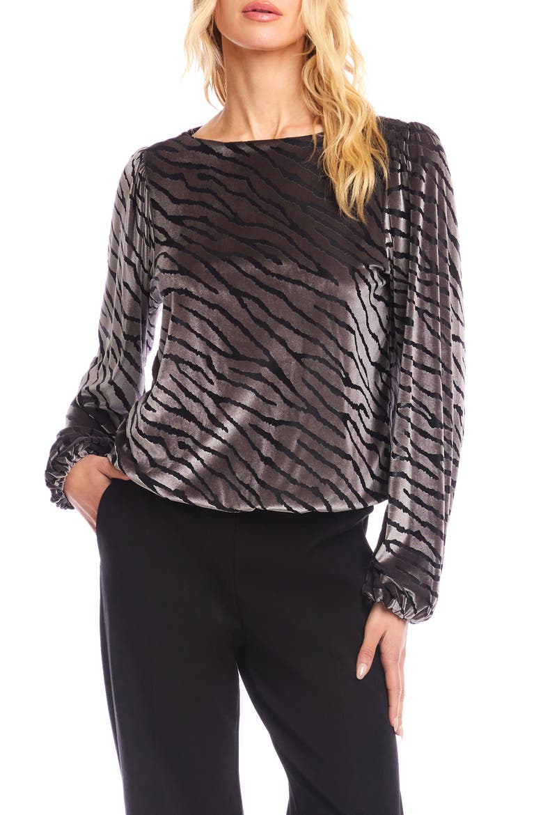 Zebra Stripe Velvet Burnout Top, Main, color, ZEBRA