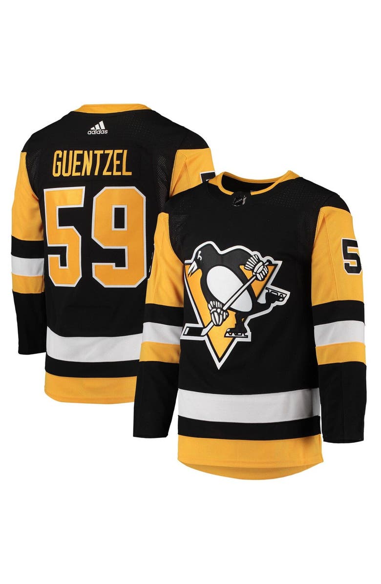 adidas Men's adidas Jake Guentzel Black Pittsburgh Penguins Home Primegreen Authentic Player Jersey, Main, color, 