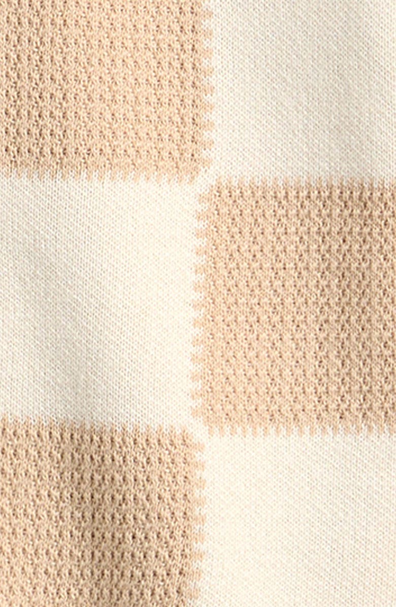 NEXT Kids' Checkerboard Knit Button-Up Shirt & Shorts Set, Alternate, color, Neutral