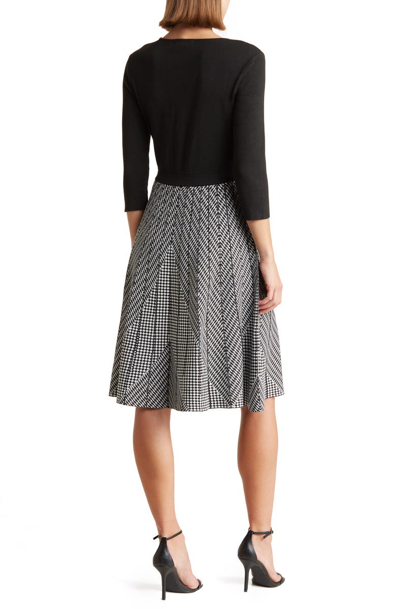 London Times Fit & Flare Pleated Dress, Alternate, color,