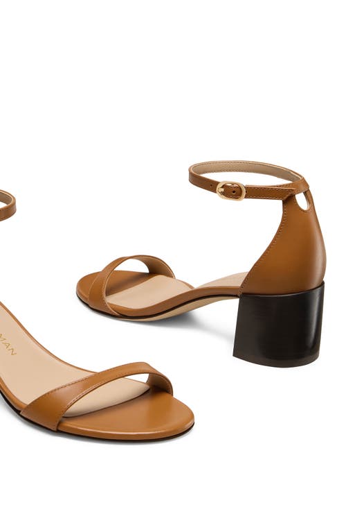 Stuart Weitzman Nudist Block Heel Sandal In Brown