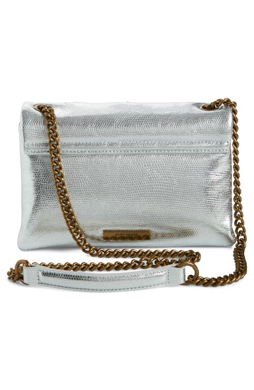 Kurt Geiger London Medium Kensington Star Snakeskin Embossed Leather Crossbody Bag In Open Grey