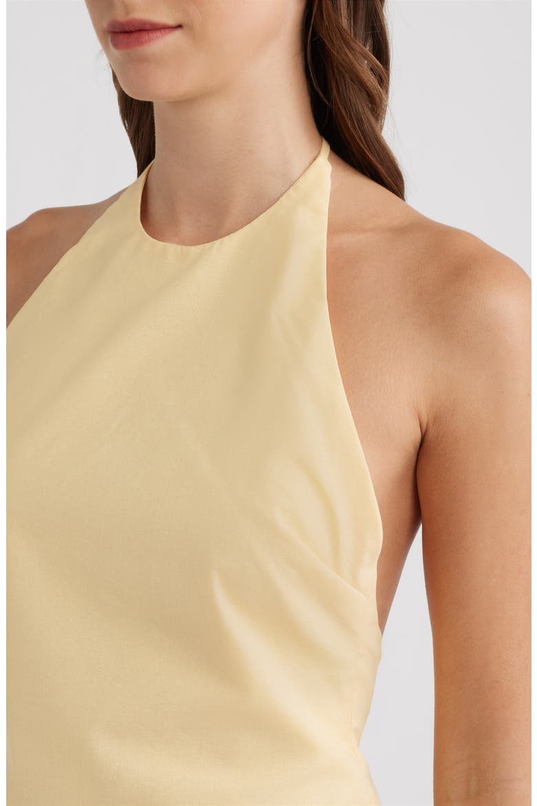 Ilyana Asymmetric Cotton & Linen Halter Top, Alternate, color, YELLOW