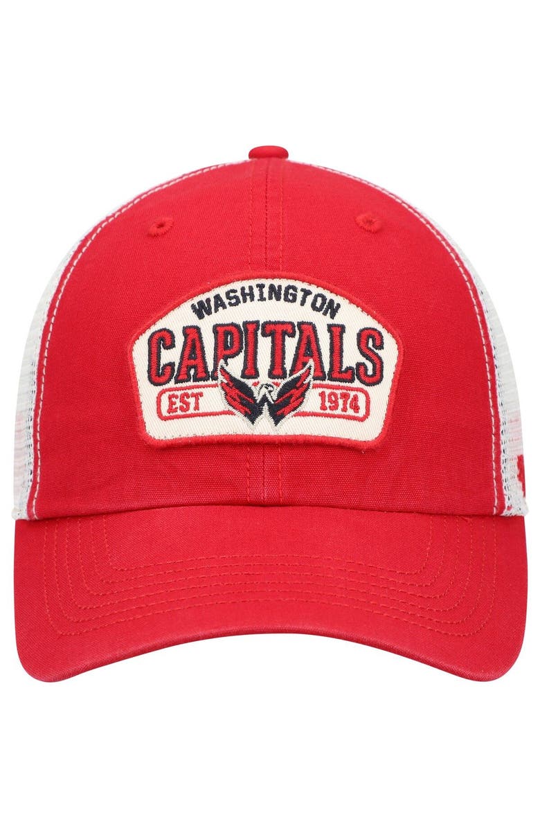 '47 Men's '47 Red Washington Capitals Penwald Trucker Snapback Hat, Alternate, color,