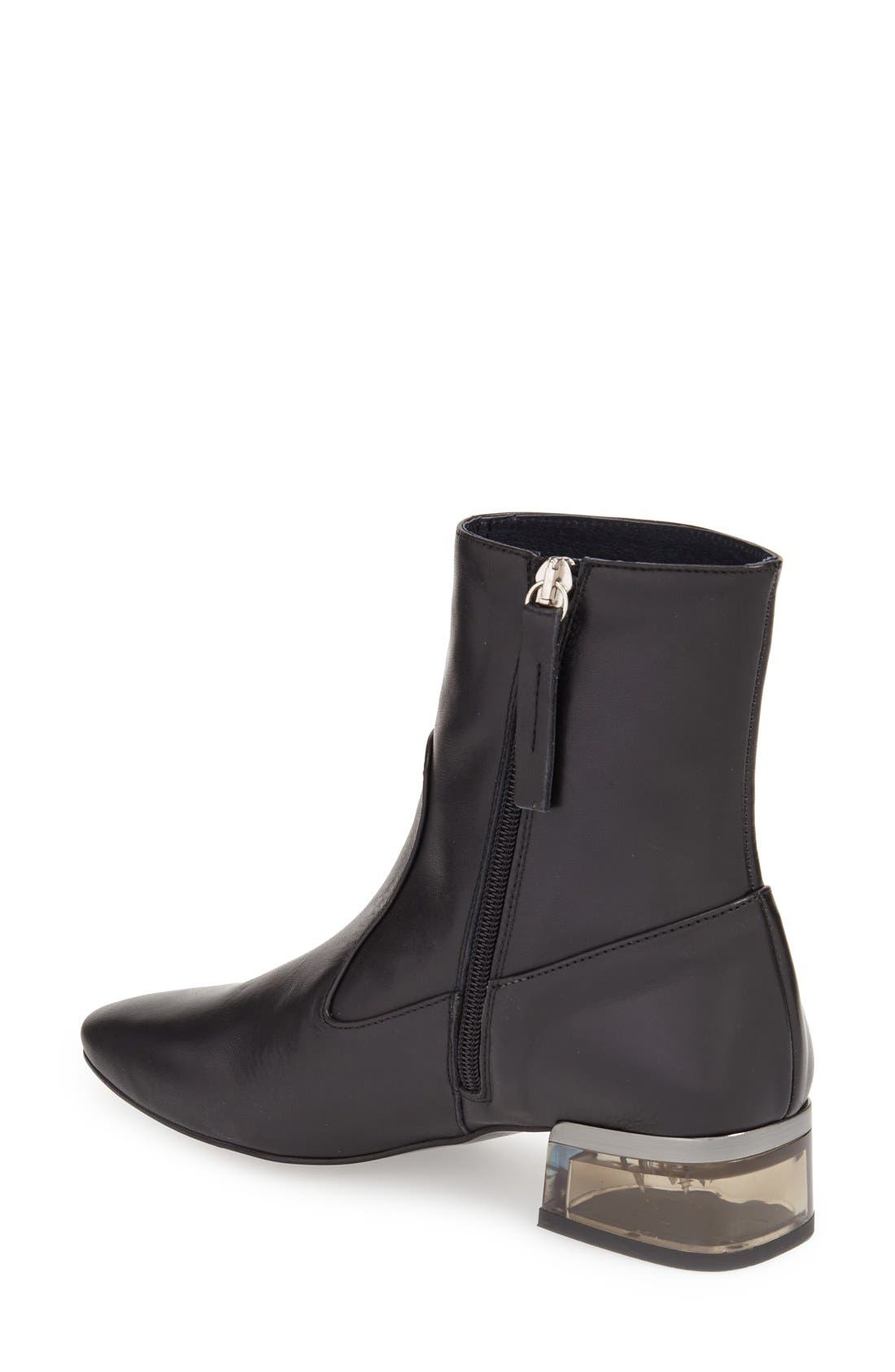 Topshop 'Aubergine Perspex' Clear Heel Bootie, Alternate, color, 