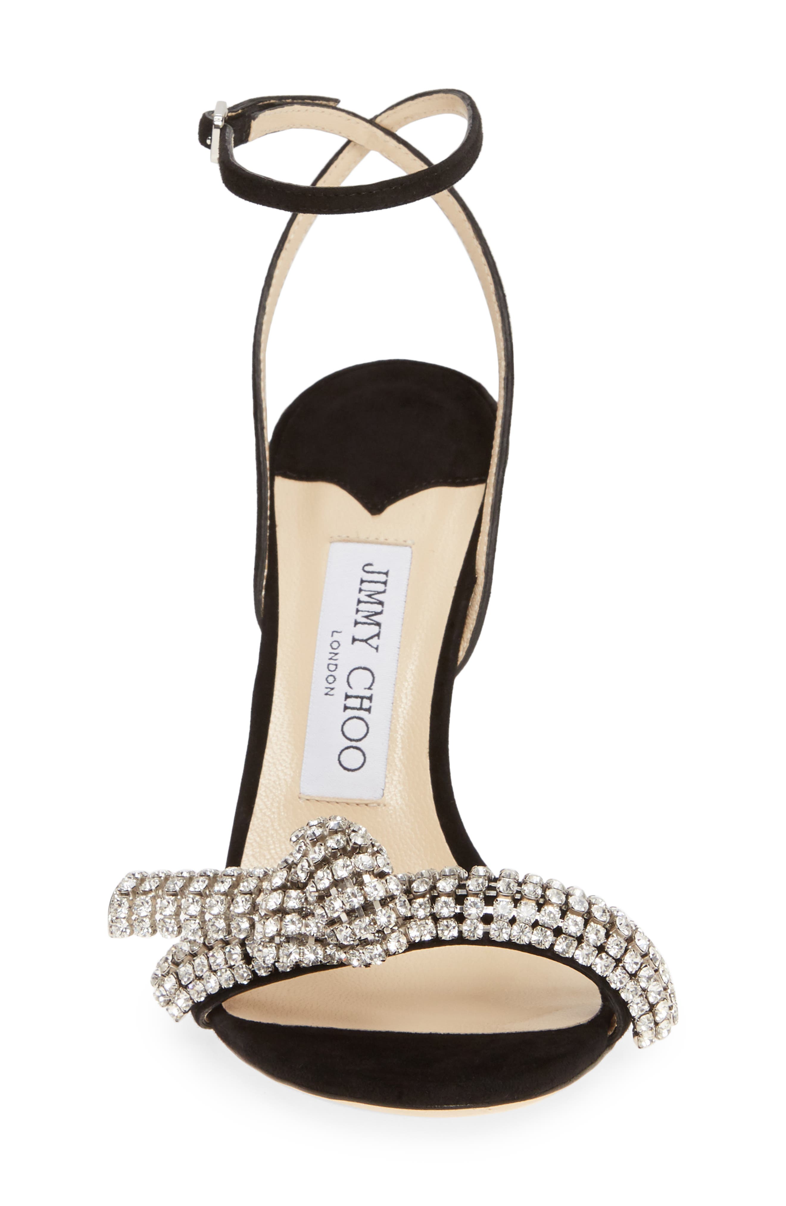Jimmy Choo Thyra Crystal Knot Ankle Strap Sandal, Alternate, color, 