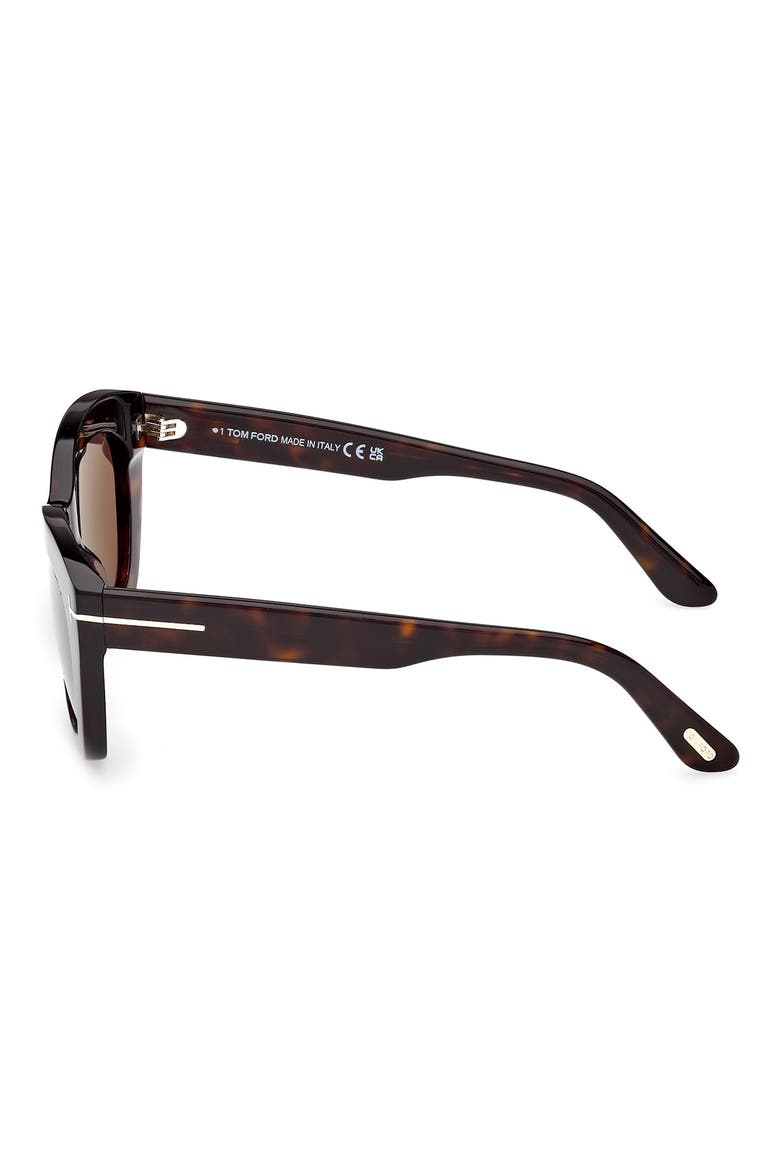 Linda 53mm Butterfly Sunglasses, Alternate, color, DARK HAVANA/ WARM BROWN LENSES