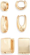 Nordstrom Set of 3 Geometric Hoop Earrings