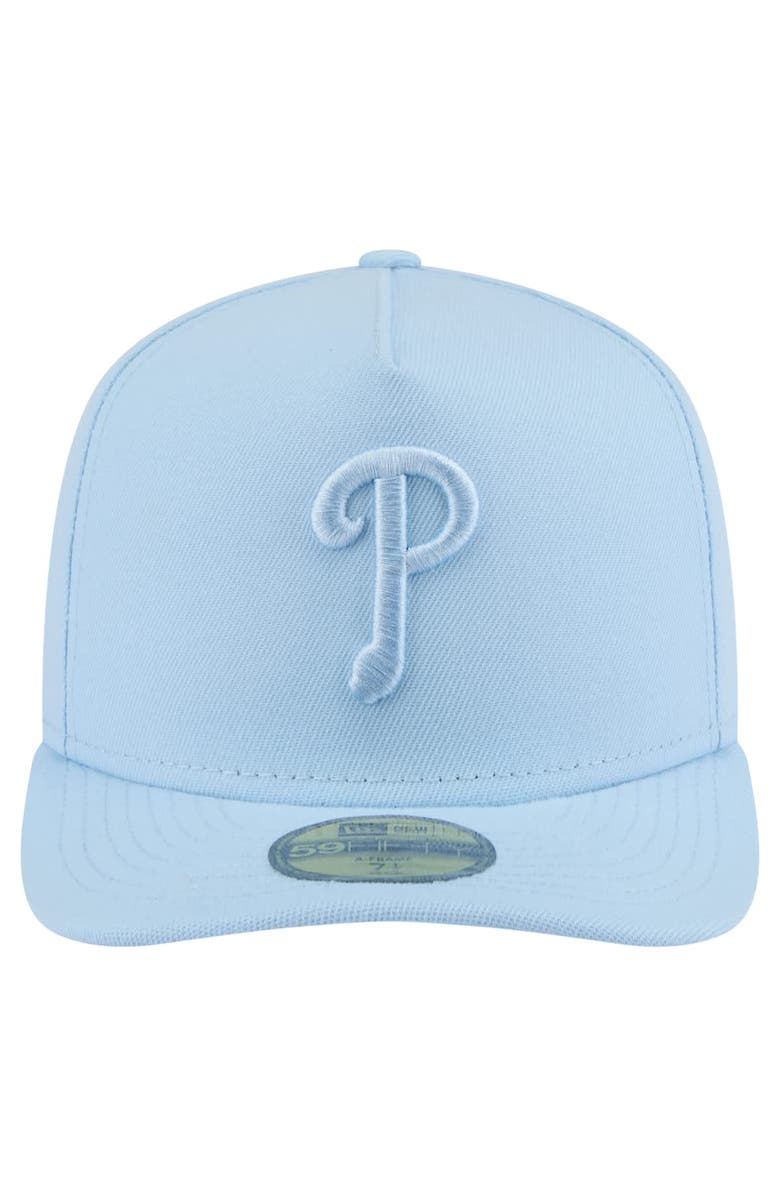 New Era Men's New Era Light Blue Philadelphia Phillies Color Pack A-Frame 59FIFTY Fitted Hat, Alternate, color, Light Blue