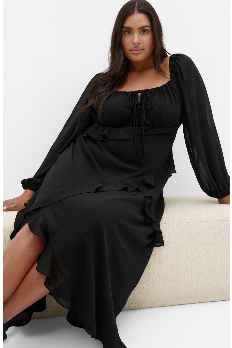 Shayla Long Sleeve Dress, Alternate, color, BLACK