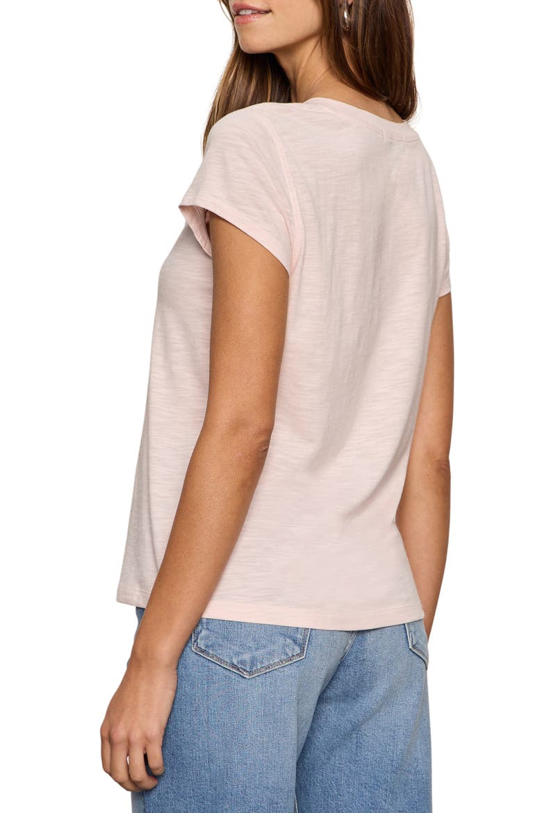 The New Girl Split Neck T-Shirt, Alternate, color, OXYGEN PIN