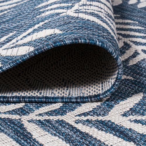 Jonathan Y Nevis Palm Frond Octagon Indoor/outdoor Area Rug In Blue
