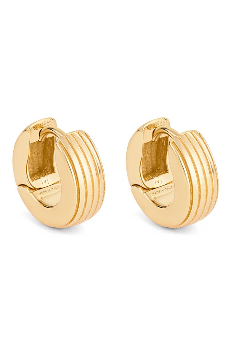 Slim Aurelia Huggie Hoop Earrings, Main, color, YELLOW GOLD