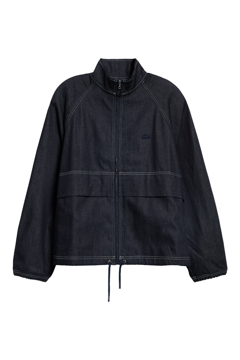 Cotton Denim Track Jacket, Main, color, WASHED DENIM