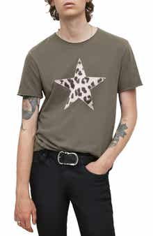Raw Edge Cheetah Star Appliqué T-Shirt