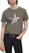 John Varvatos Raw Edge Cheetah Star Appliqué T-Shirt