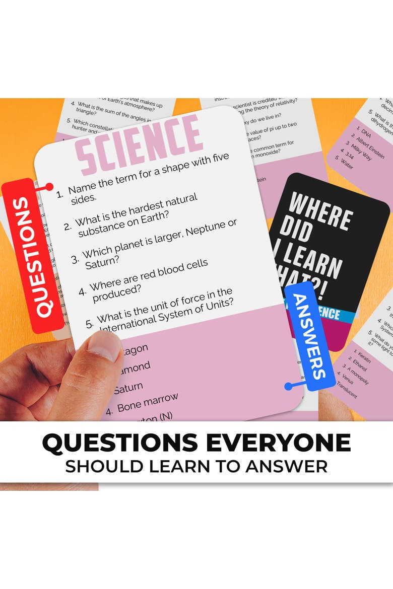 Trivia Card Games for Adults and Family, Alternate, color, Science