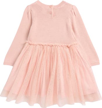 Long Sleeve Mixed Media Dress