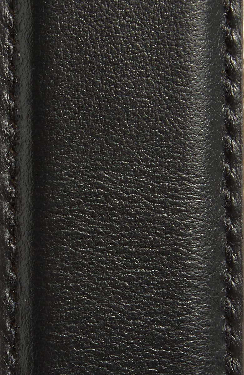 FRAME The Chain Detail Leather Belt, Alternate, color, Black