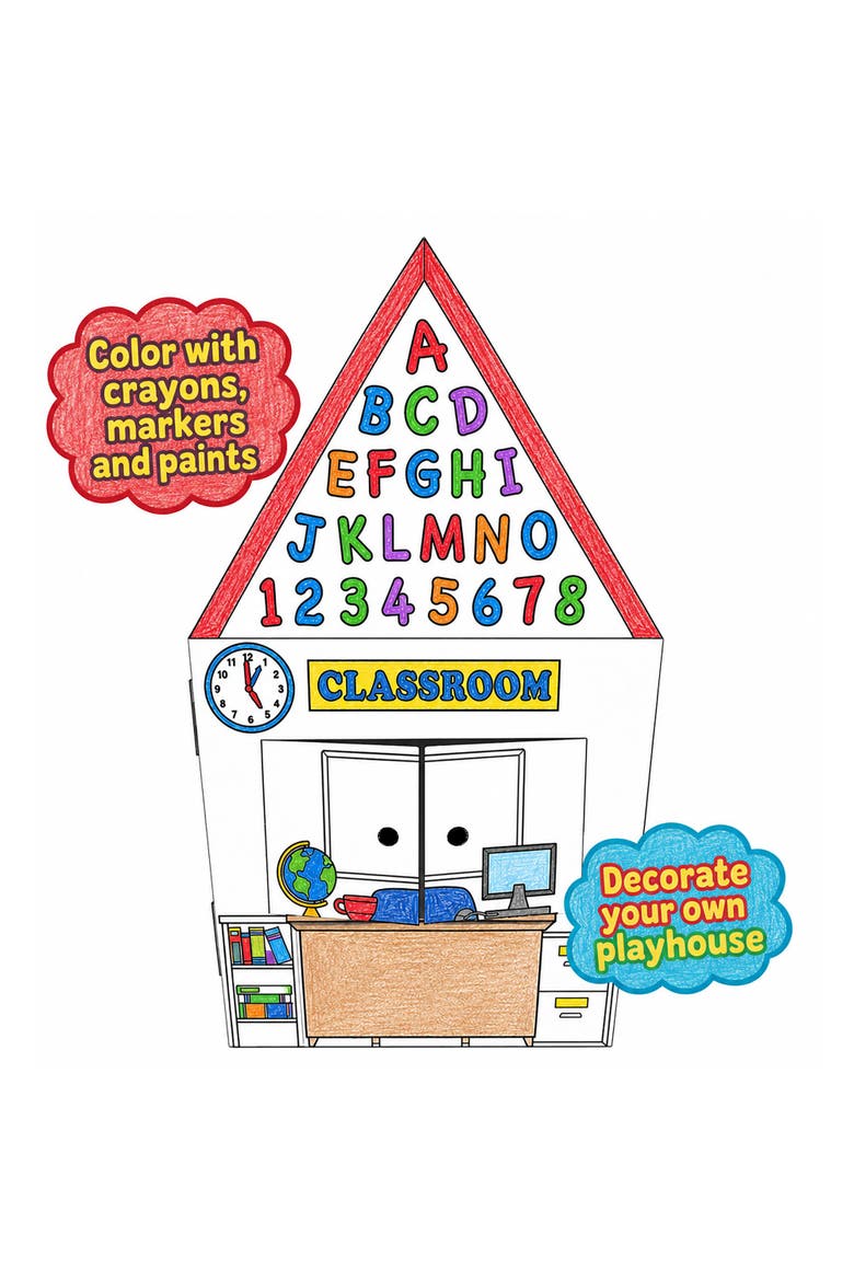 Decorate A Cardboard School Fort DIY Craft, Alternate, color, Multicolored