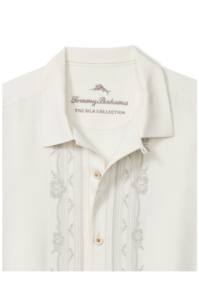 Isle Do Embroidered Silk Camp Shirt, Alternate, color, CONTINENTAL
