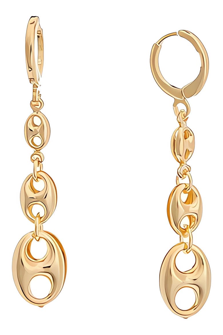 Mariner Link Drop Huggie Hoop Earrings, Main, color, YELLOW
