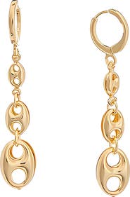 Juvell Mariner Link Drop Huggie Hoop Earrings