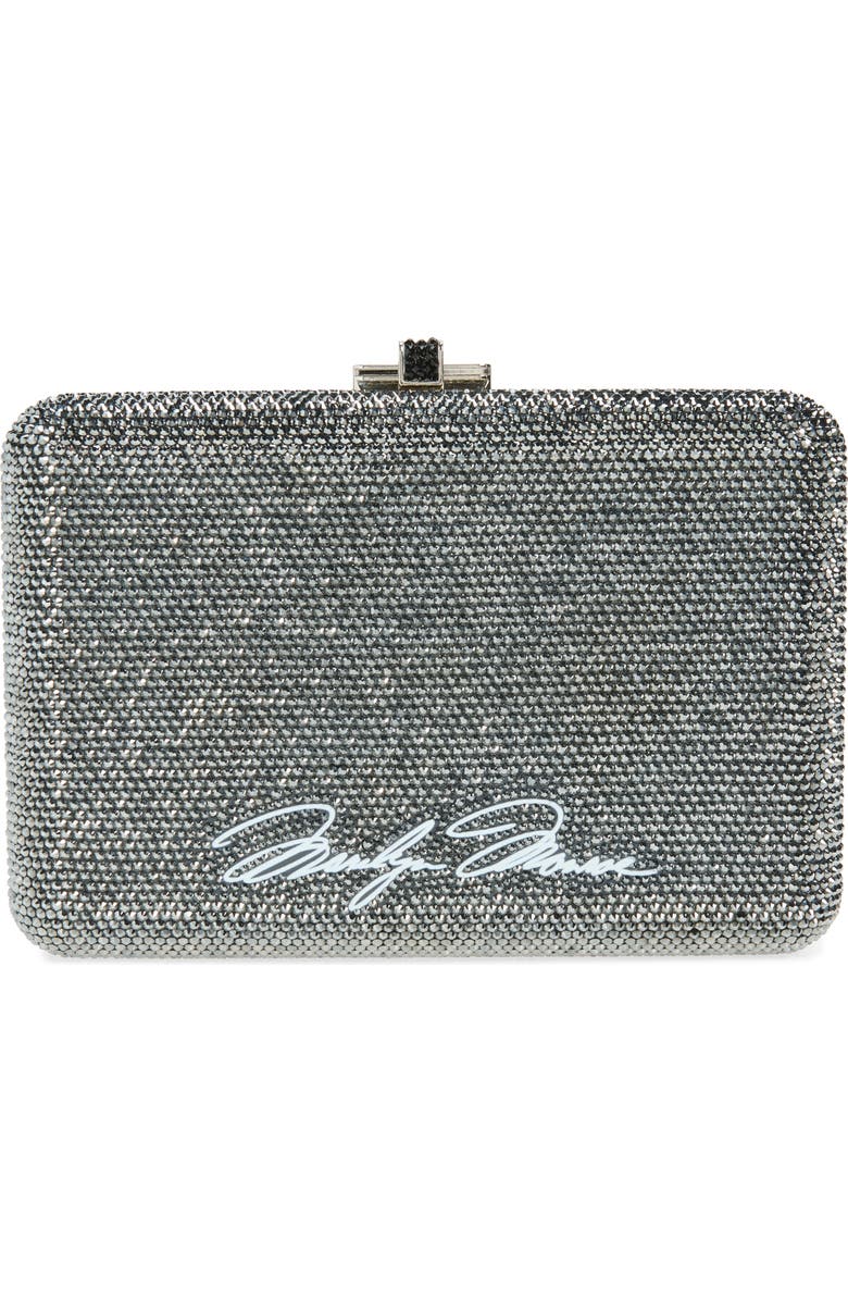 JUDITH LEIBER COUTURE Marilyn Slim Slide Clutch, Alternate, color, Silver Jet Multi