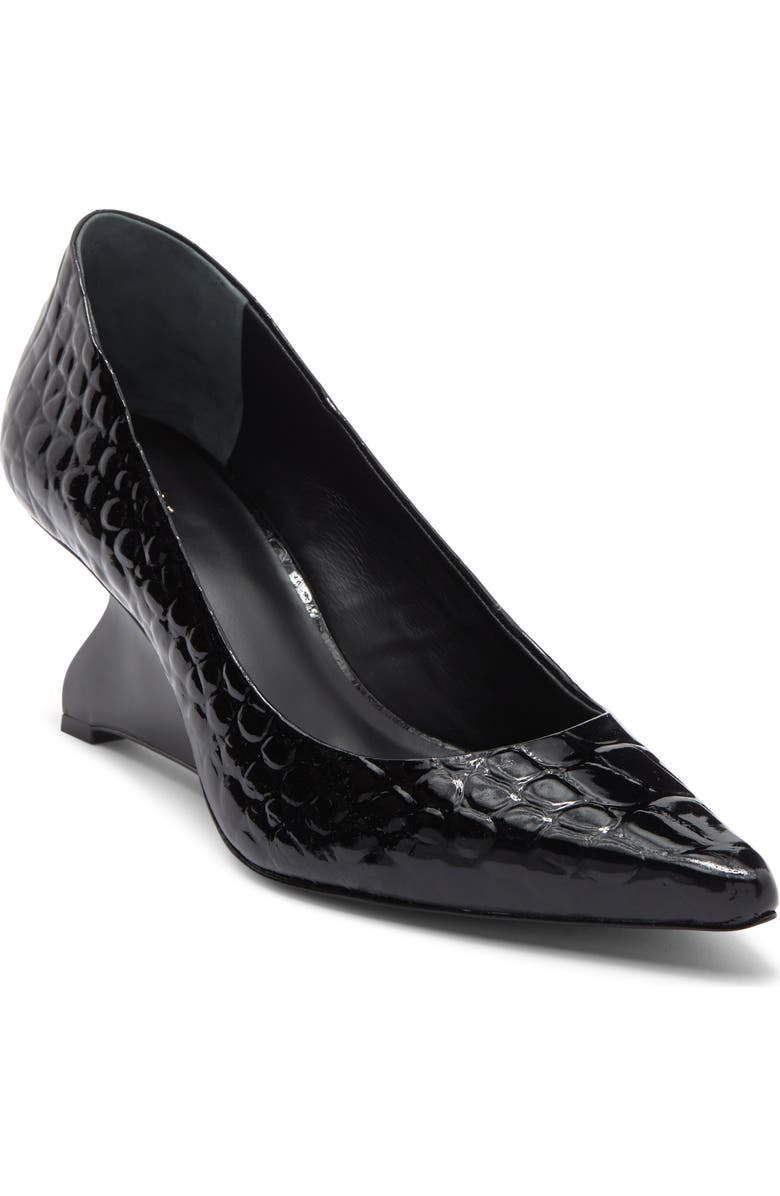 Reformation Willa Croc Embossed Pump, Main, color,