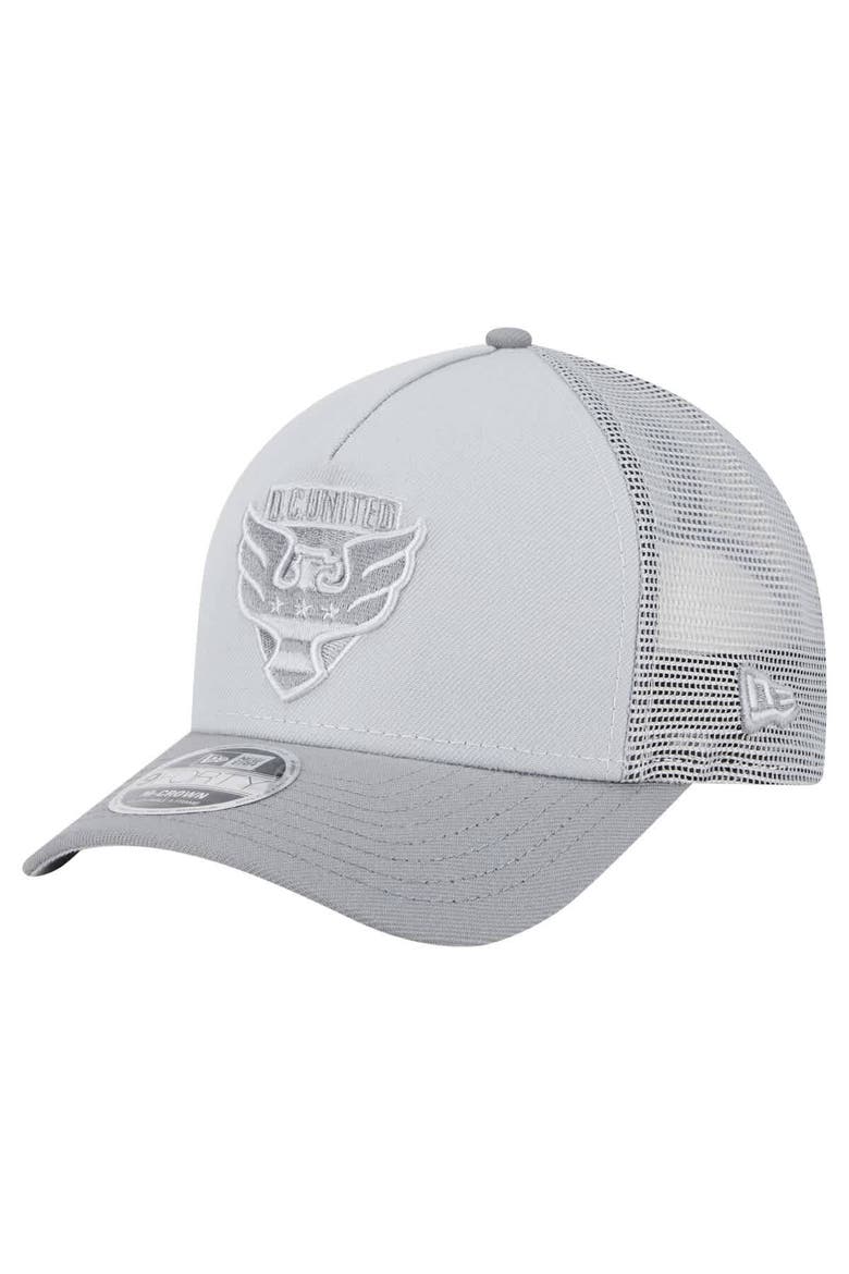 Men's New Era Gray D.C. United Color Pack 9FORTY A-Frame Adjustable Trucker Hat, Main, color, Gray