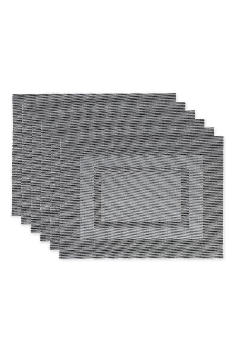 PVC Double frame Placemat Set/6, Main, color, Gray