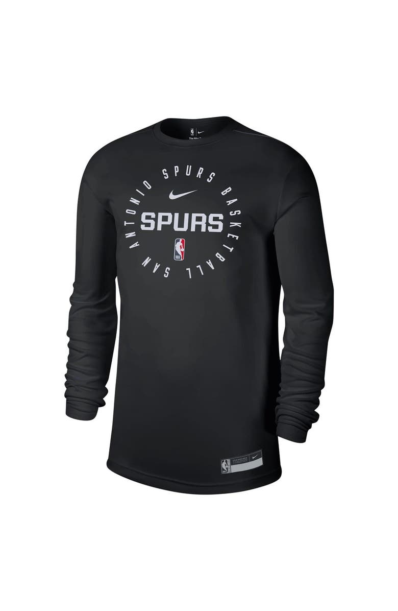 Nike Men's Nike Black San Antonio Spurs 2024/25 Legend On-Court Practice Long Sleeve T-Shirt, Alternate, color, 