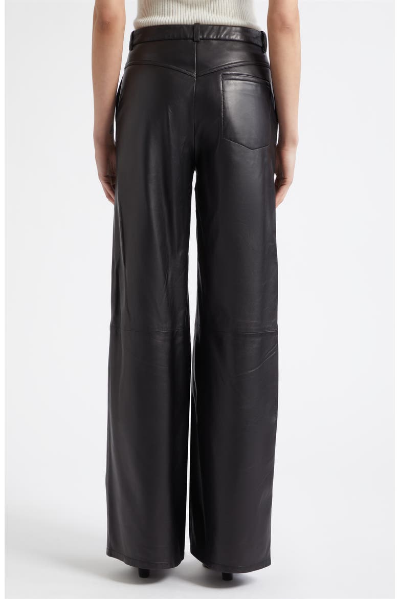 Coda Wide Leg Leather Pants, Alternate, color, BLACK