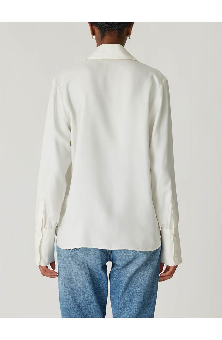 Rebecca Taylor Silky Novelty Button Shirt, Alternate, color, Milk