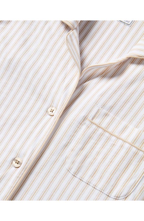 Petite Plume Ticking Stripe Pima Cotton Pajamas In White