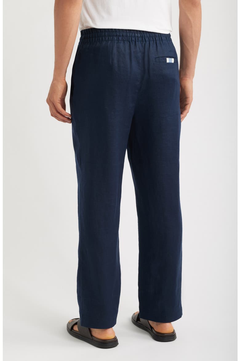 Avila Straight Leg Linen Drawstring Pants, Alternate, color, NAVY